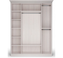 Шкаф 4-х дверный Неаполь Ясень анкор светлый (патина "серебро")